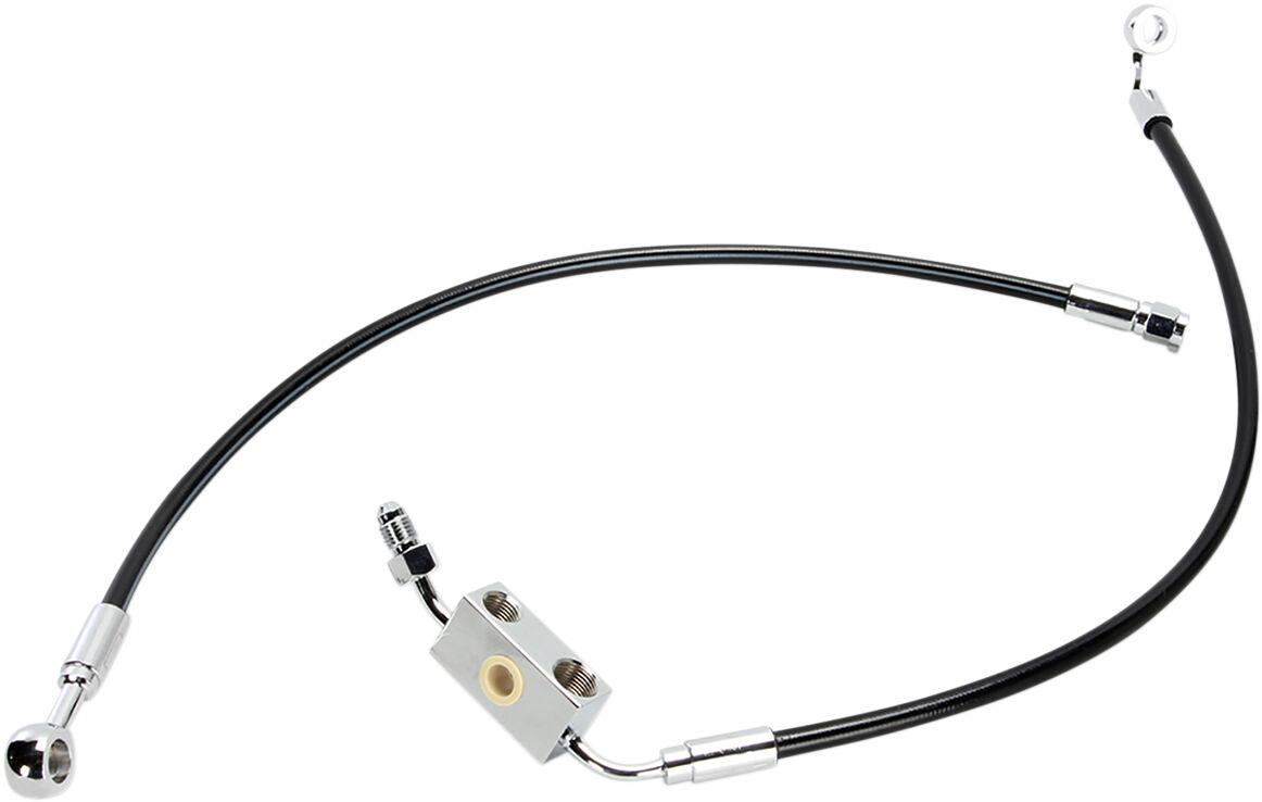 SBC1326-25 - Magnum Shielding EXtreme Response Front Brake Hose Kit for ABS For Harley Davidson XL 1200 T Front 42 cm (16-1/2")/63.5 cm (25") - Black/Chrome