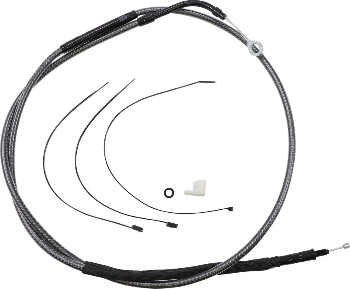 72366HE - Magnum Shielding Polished KarbonFibr Clutch Cable For Harley Davidson FLH 1868 2021 182.5 cm (71-3/4") - Carbon Fiber/Silver
