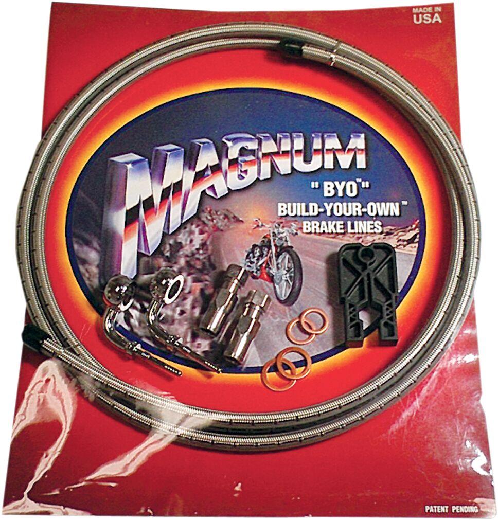 396790A - Magnum Shielding BYO Build-Your-Own Brake Hose Kit For Harley Davidson FLD 1690 2012-2013 Front - Silver