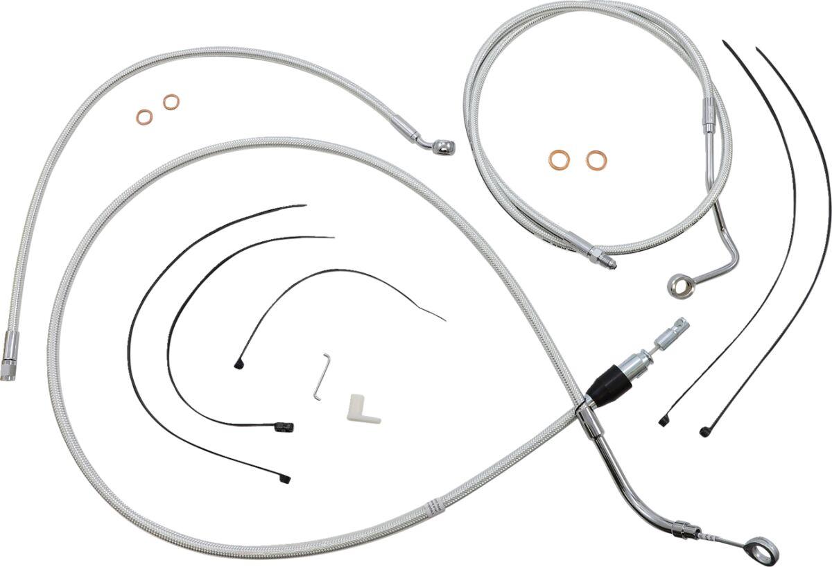 3871174 - Magnum Shielding Sterling Chromite II Designer Handlebar Cable Install Kit For Harley Davidson FLH 1868 2021 25.5cm (10") - Chrome/Clear-Coated