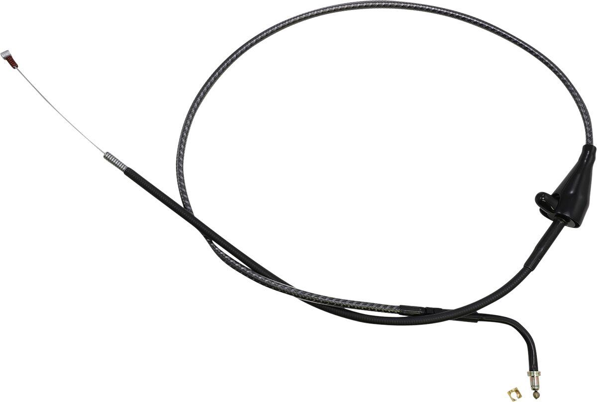 7428 - Magnum Shielding KarbonFibr Braided Throttle/Idle Cable For Harley Davidson FLHR 1450 2002-2003 64 cm (25-1/8") - Carbon Fiber/Silver