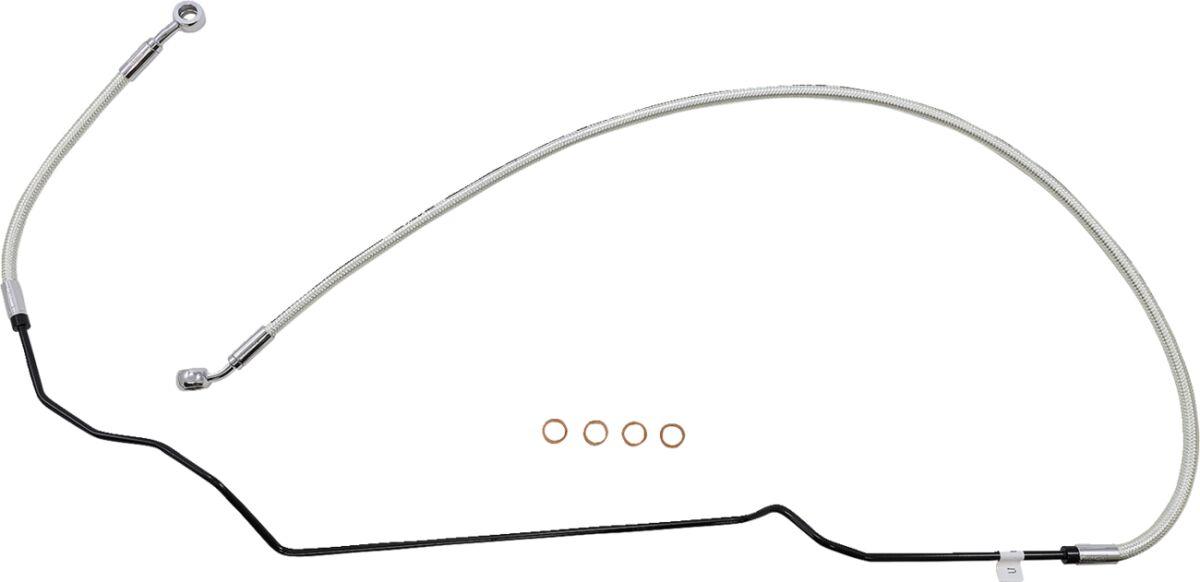 AS375031 - Magnum Shielding Braided Brake Hose For Indian Scout 60 2021-2022 +5.1 cm (2") Front/Upper - Chrome/Sterling Chromite® II