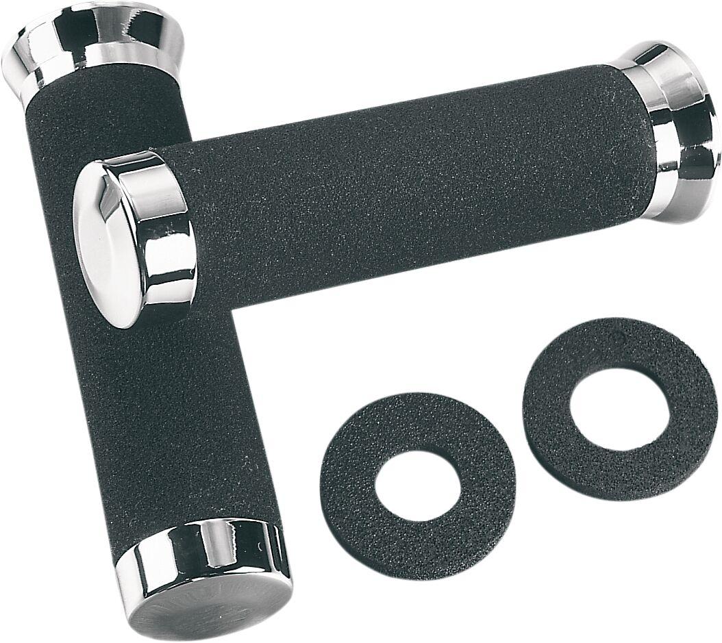 17-1506 BC324 - Parts Unlimited Sundance Grips For Honda GL 1200 1984 - Black/Chrome