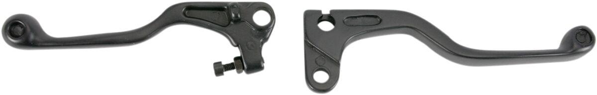 53175-KS6-670SH - Parts Unlimited Shorty Power Brake & Clutch Lever Set For Honda CR125 1984-1991 - Black