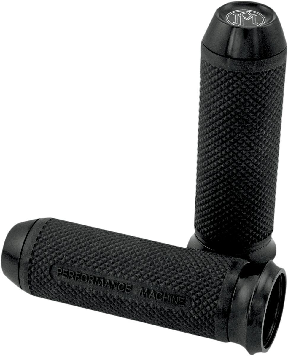 0063-2027-B - Performance Machine Elite Custom Grips For Harley Davidson FLD 1690 2012-2013 - Black