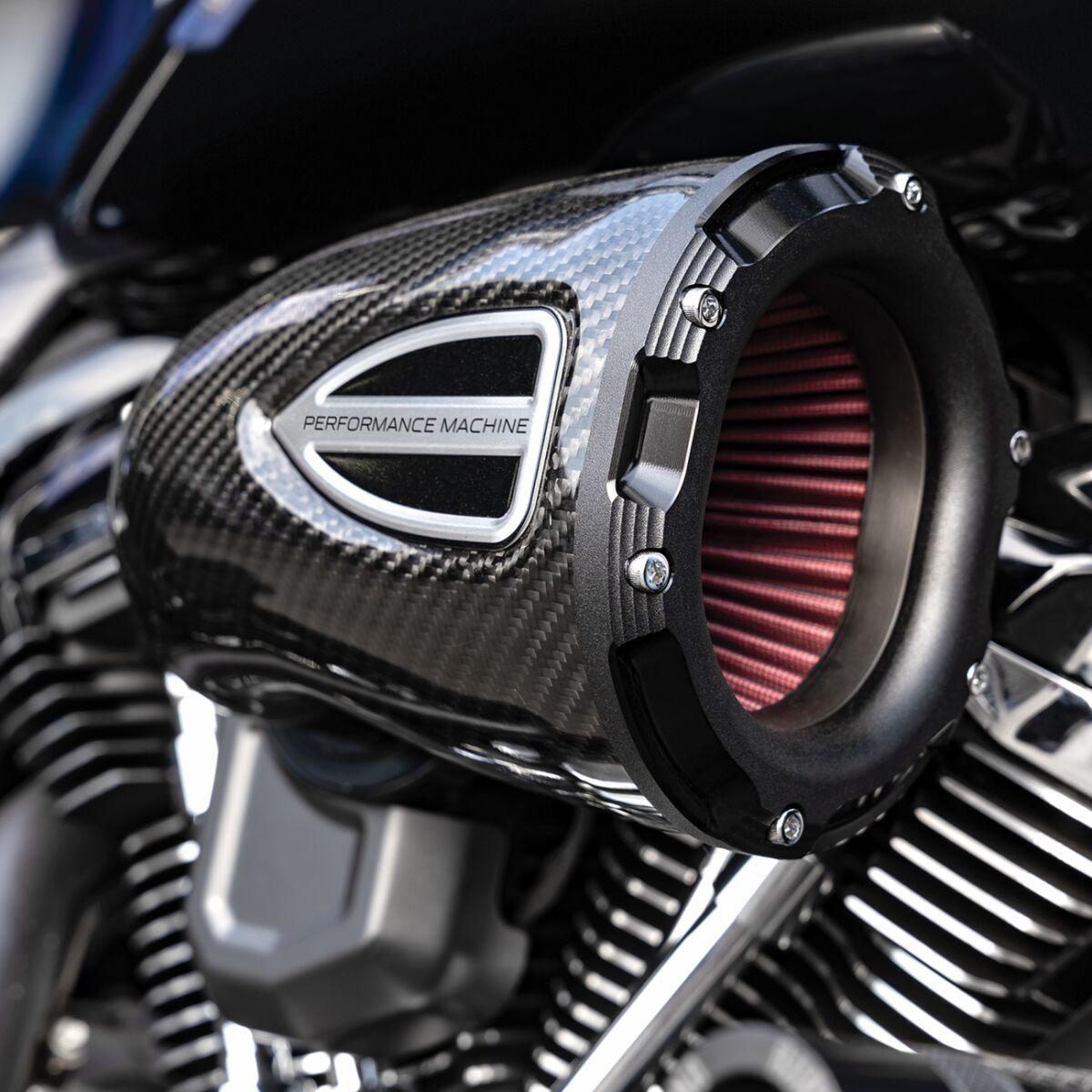 0206-2162-SMB - Performance Machine C4 Series Carbon Fibre Air Cleaner Kit For Harley Davidson FLD 1690 2012-2013 - Black Ops™