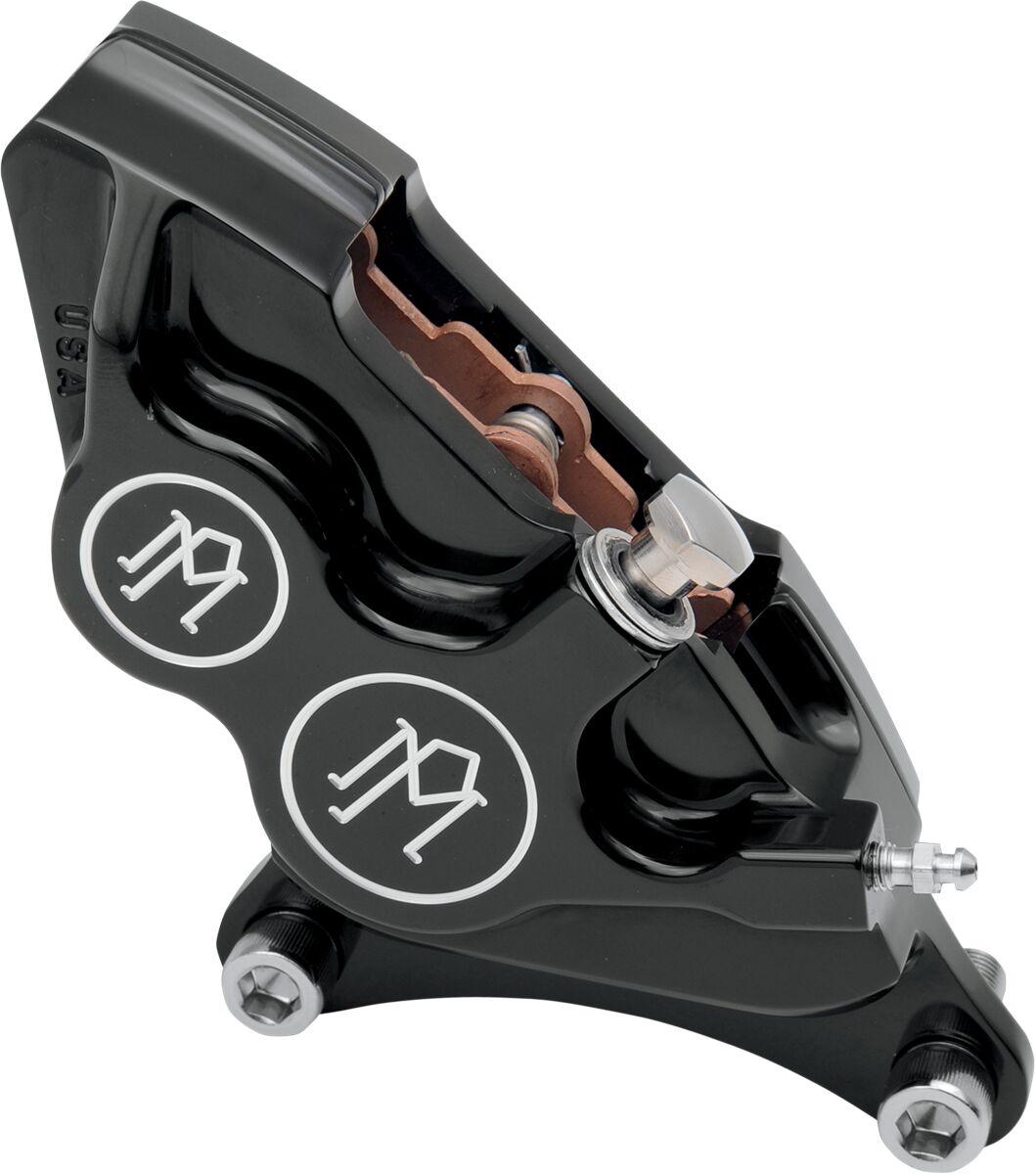 0053-2915-BM - Performance Machine Four Piston Differential-Bore Caliper For Harley Davidson FLH 1340 1984 Front Left - Aluminum/Black