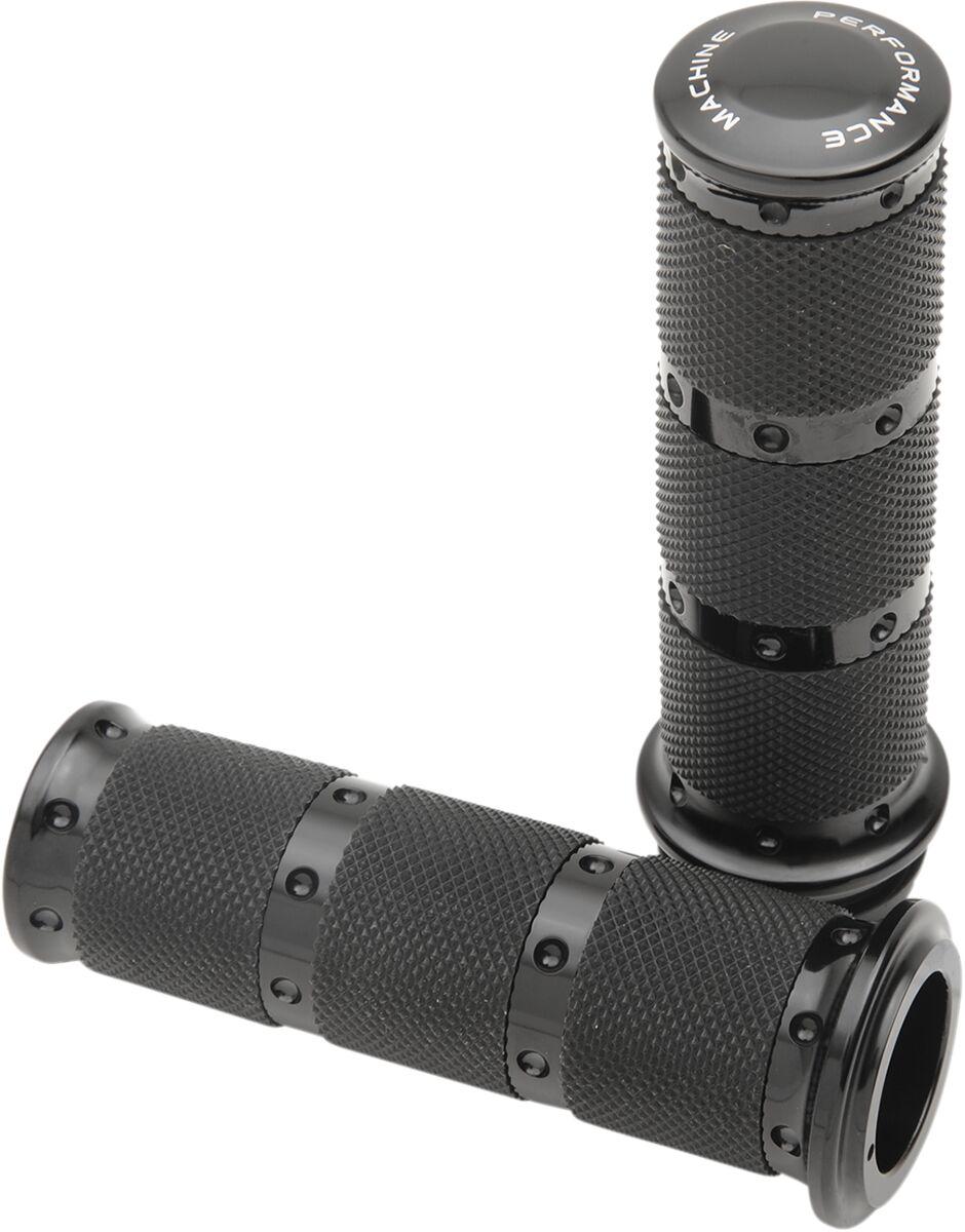 0063-2087-B - Performance Machine Contour XLS Renthal Wrapped Grips For Harley Davidson FLDE 1750 2018-2020 - Black