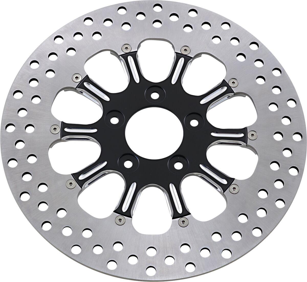 0133-1800RELS-BMP - Performance Machine Two Piece Brake Disc For Harley Davidson FLD 1690 2012-2013 Front 11.8" - Black/Silver