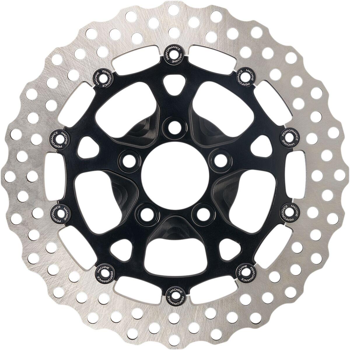 0133-1806S-B - Performance Machine Two Piece Brake Disc For Harley Davidson FLD 1690 2012-2013 Front 11.8" - Black/Silver