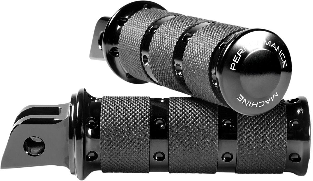 0035-1247M-B - Performance Machine XLS Foot Pegs For Harley Davidson FLDE 1750 2018-2020 Front - Black