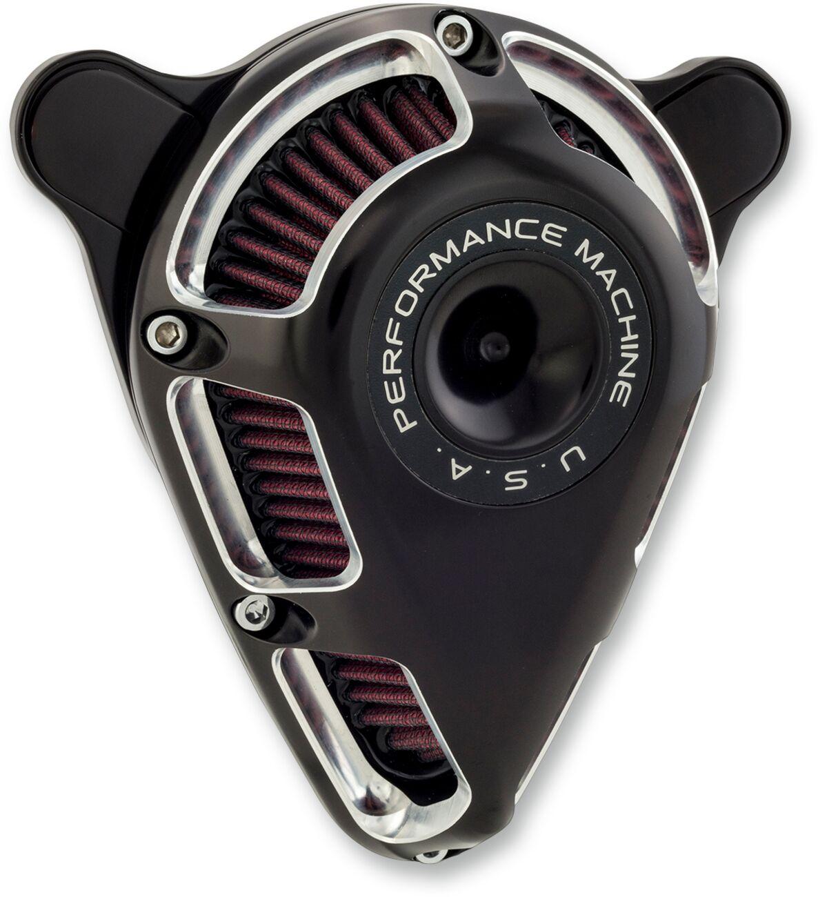 0206-2140-BM - Performance Machine Jet Air Cleaner Kit For Harley Davidson FLDE 1750 2018-2020 - Contrast Cut™/Silver