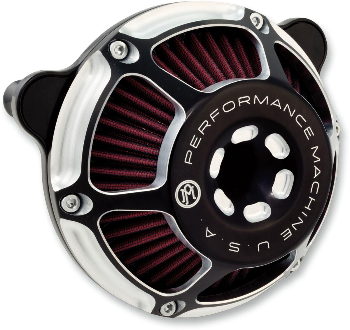 0206-2141-BM - Performance Machine Max HP Air Cleaner Kit For Harley Davidson FLDE 1750 2018-2020 - Contrast Cut™/Silver