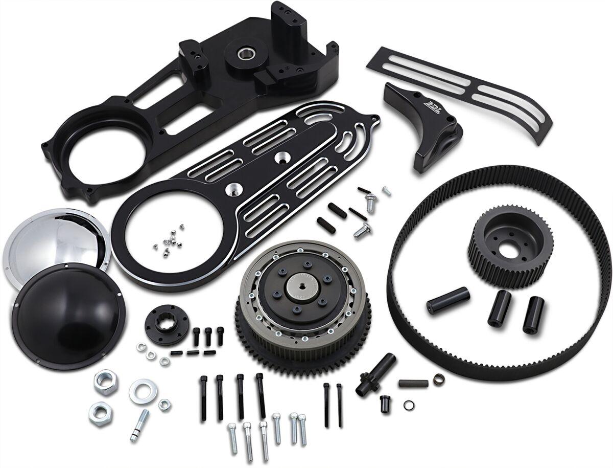 EV-700B - Belt Drives LTD 2" Belt Drive Kit with Changeable Domes For Harley Davidson FLST 1340 1990 - Black