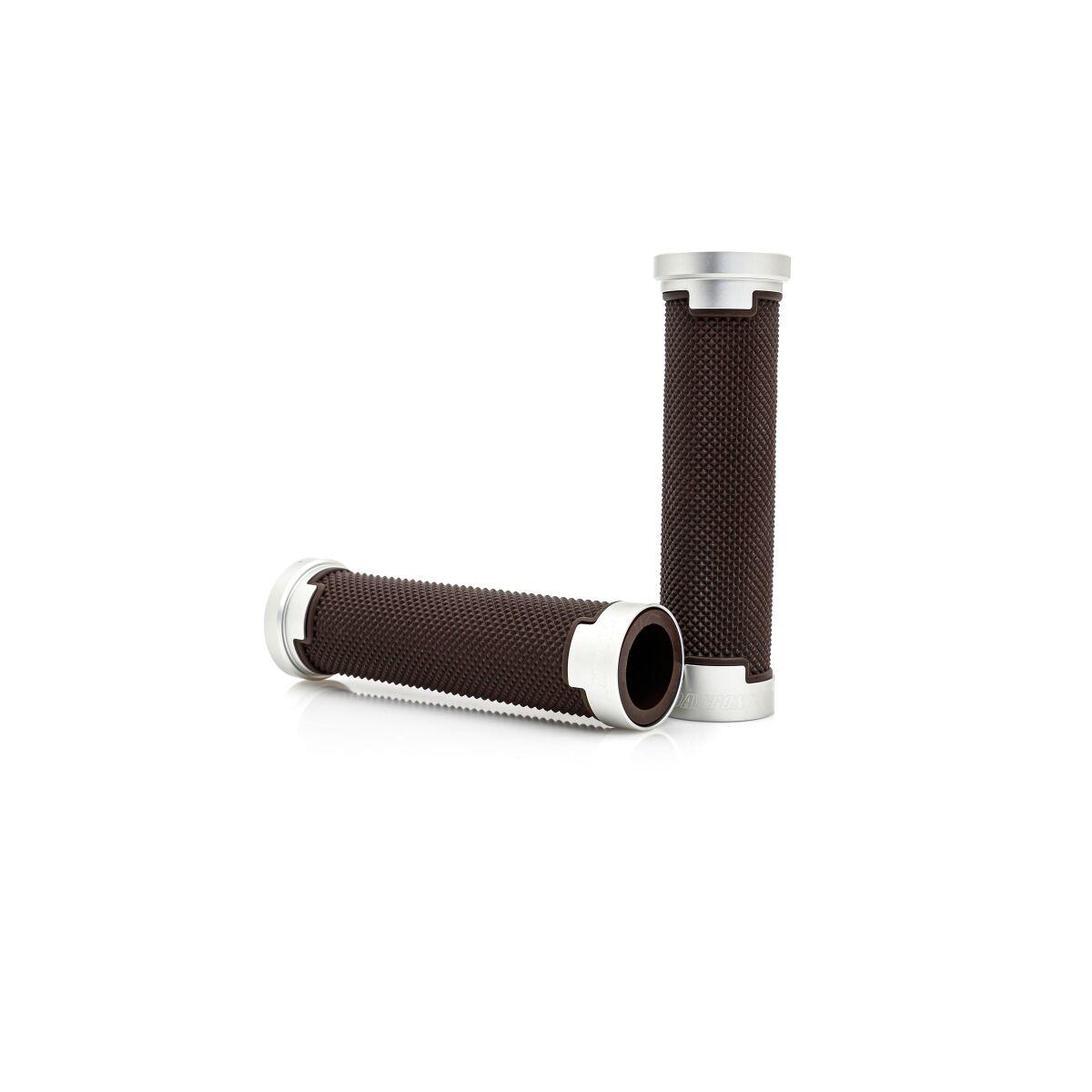 80913 - Daytona Grippy Grip GGDM-Base Grips - Brown/Silver