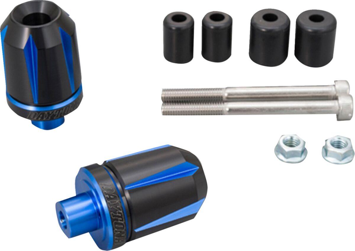 87332 - Daytona "Scratch" Handlebar Ends - Black/Blue