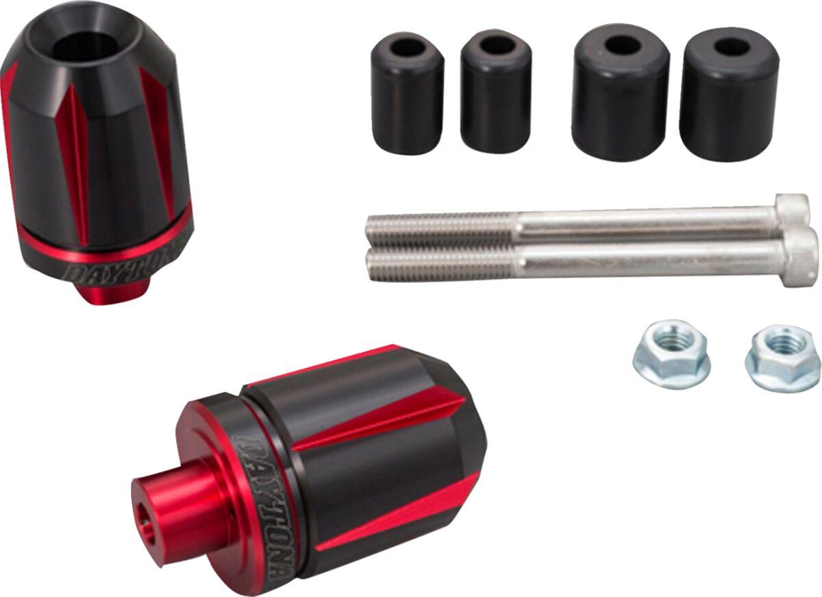 87331 - Daytona "Scratch" Handlebar Ends - Black/Red