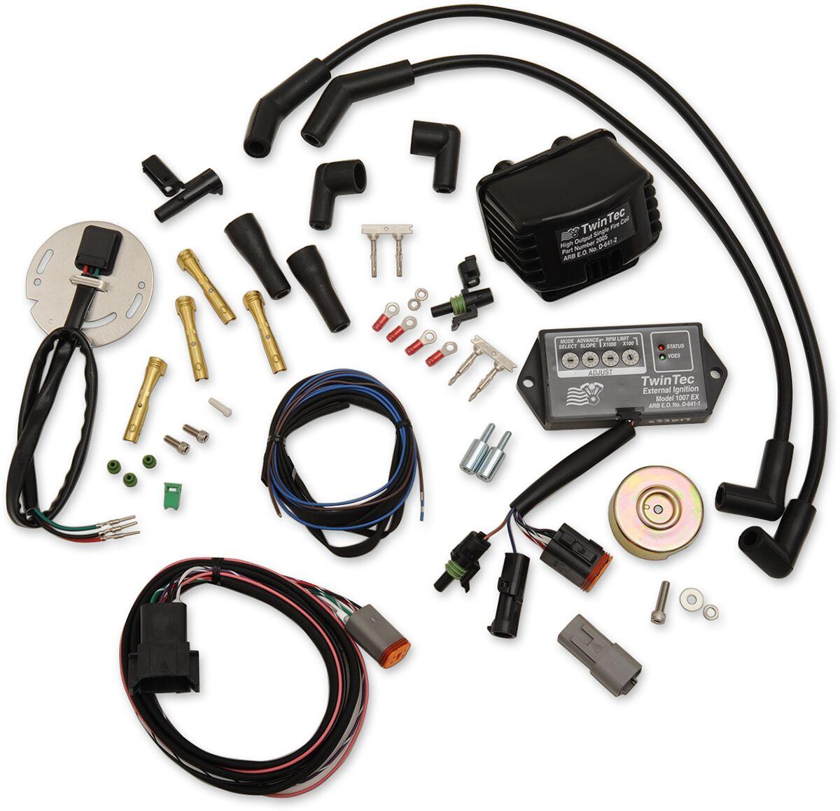 3021 - Daytona Twin TEC External Ignition Conversion Kit For Harley Davidson FLH 1200 1970-1979 - Black
