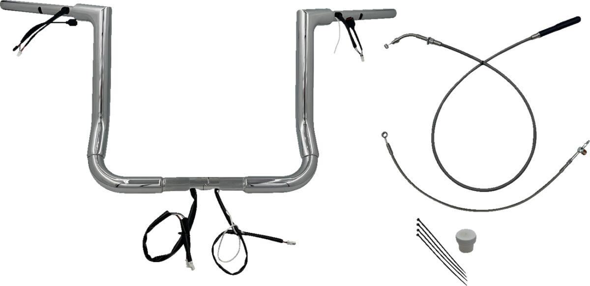 649014 - Fat Baggers Inc. 1-1/2" EZ Install Flat Top Handlebar For Harley Davidson FLHX 1923 2024-2025 - Chrome