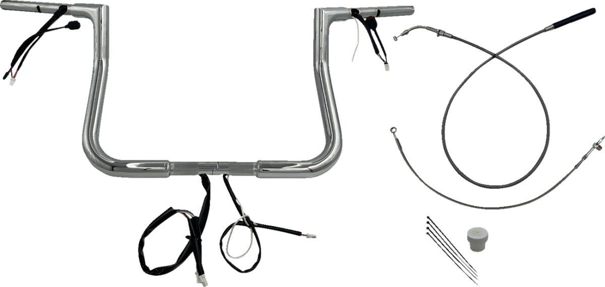 749011 - Fat Baggers Inc. 1-1/4" EZ Install Flat Top Handlebar For Harley Davidson FLHX 1923 2024-2025 - Chrome