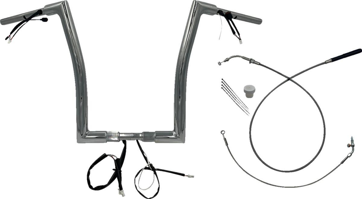 649916 - Fat Baggers Inc. 1-1/2" EZ Install Flat Top Handlebar For Harley Davidson FLHX 1923 2024-2025 - Chrome