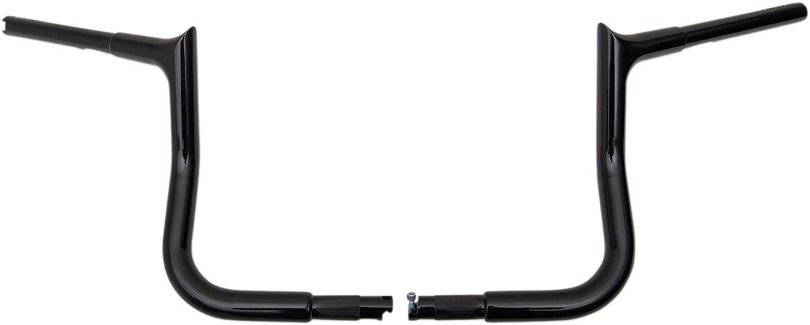 905010-B - Fat Baggers Inc. 1-1/4" EZ Install Pointed Top Handlebar For Harley Davidson FLH 1868 2021 25.5 cm (10") - Black