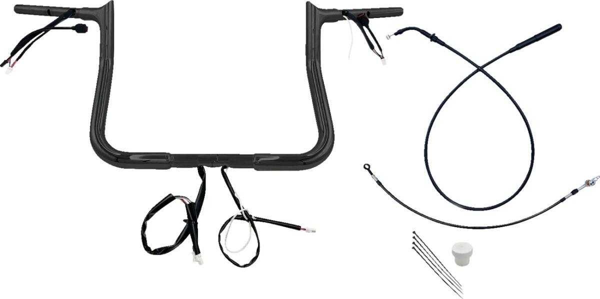 949011-B - Fat Baggers Inc. 1-1/4" EZ Install Pointed Top Handlebar For Harley Davidson FLHX 1923 2024-2025 28 cm (11") - Black