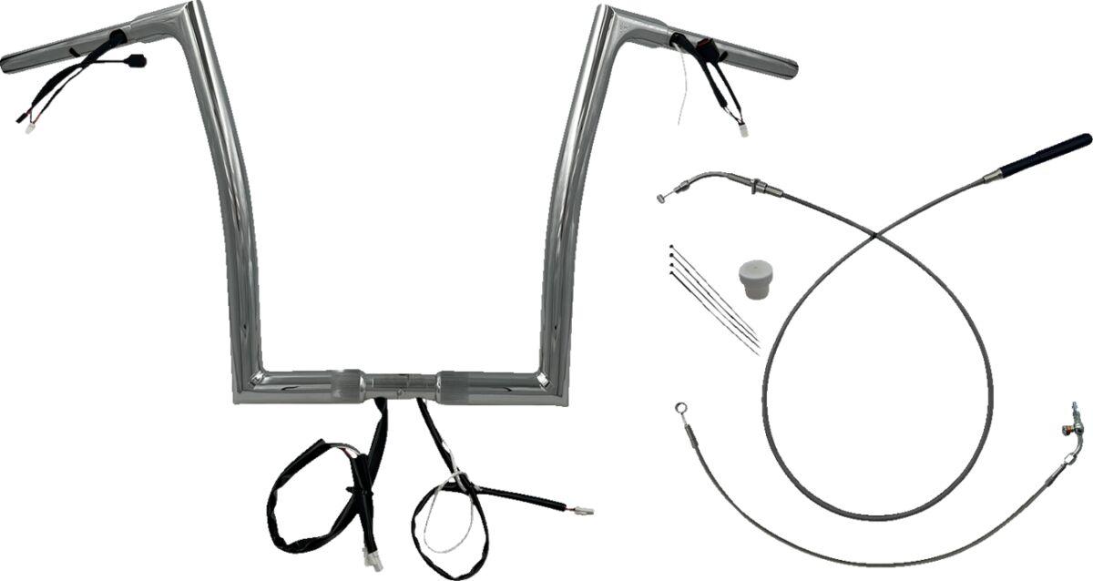 749914 - Fat Baggers Inc. 1-1/4" EZ Install Flat Top Handlebar For Harley Davidson FLHX 1923 2024-2025 - Chrome