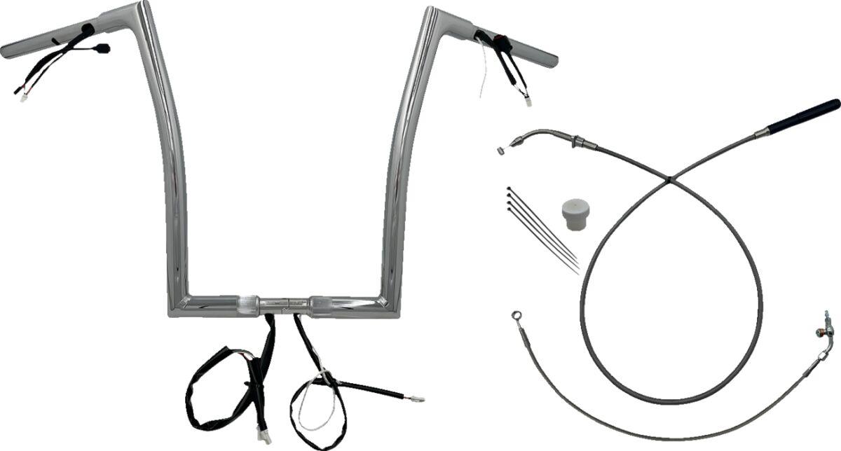 749916 - Fat Baggers Inc. 1-1/4" EZ Install Flat Top Handlebar For Harley Davidson FLHX 1923 2024-2025 - Chrome
