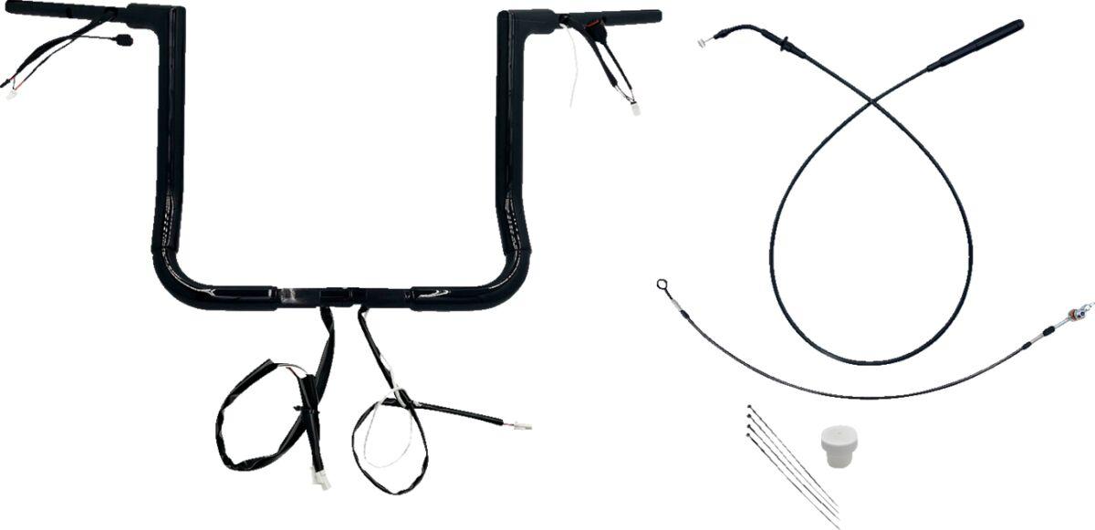 649014-B - Fat Baggers Inc. 1-1/2" EZ Install Flat Top Handlebar For Harley Davidson FLHX 1923 2024-2025 - Black