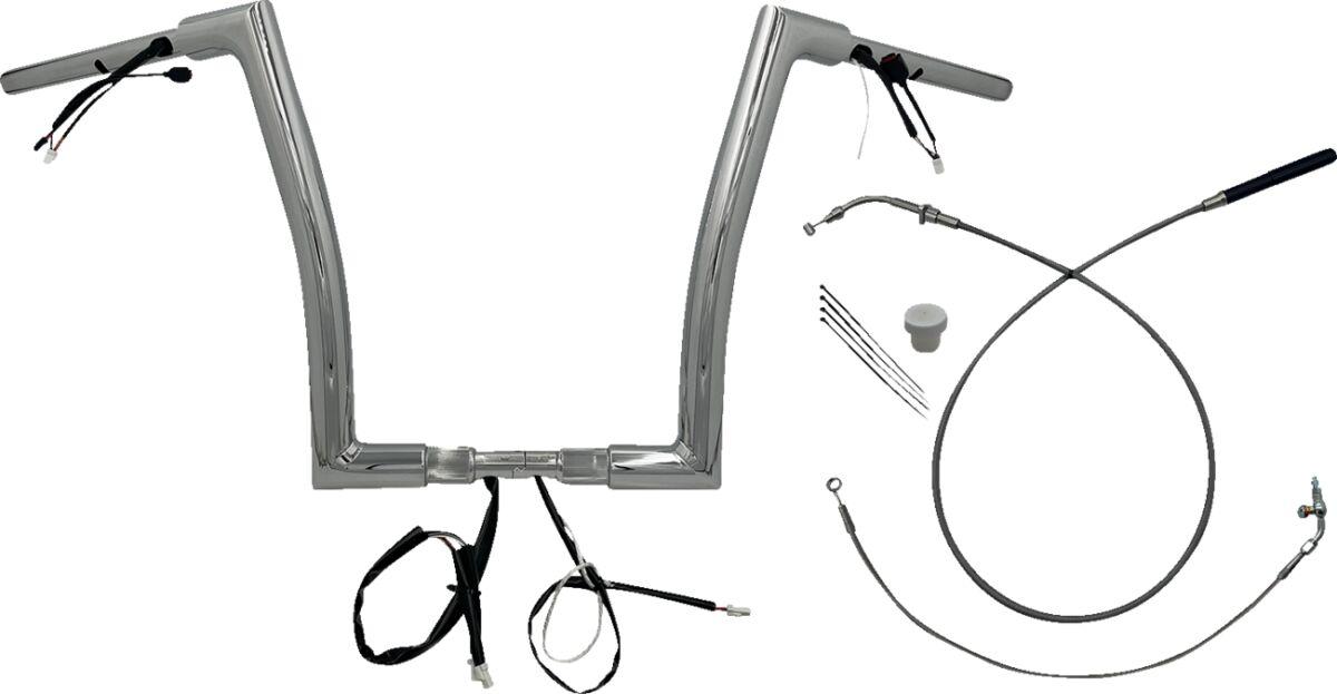 649914 - Fat Baggers Inc. 1-1/2" EZ Install Flat Top Handlebar For Harley Davidson FLHX 1923 2024-2025 - Chrome