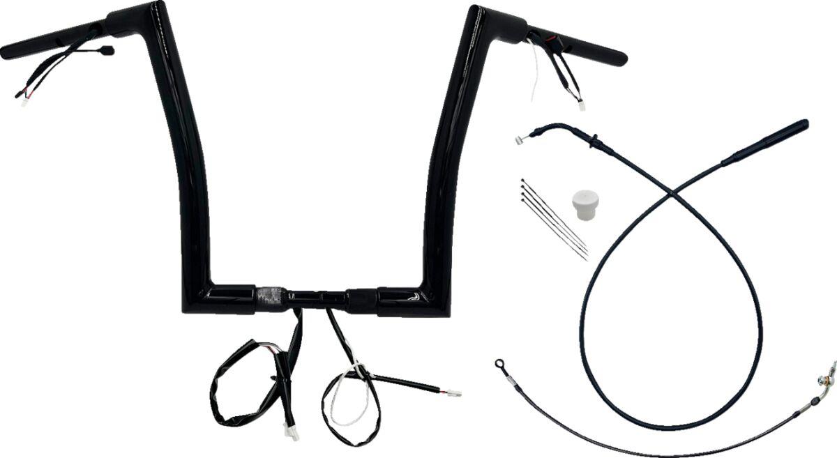 649914-B - Fat Baggers Inc. 1-1/2" EZ Install Flat Top Handlebar For Harley Davidson FLHX 1923 2024-2025 - Black