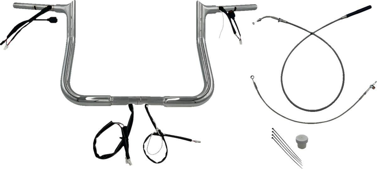 949011 - Fat Baggers Inc. 1-1/4" EZ Install Pointed Top Handlebar For Harley Davidson FLHX 1923 2024-2025 28 cm (11") - Chrome