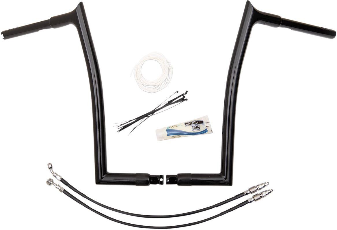 909316-B - Fat Baggers Inc. 1-1/4" EZ Install Pointed Top Handlebar Kit For Harley Davidson FLTRU 1690 2016 40.5 cm (16") - Black