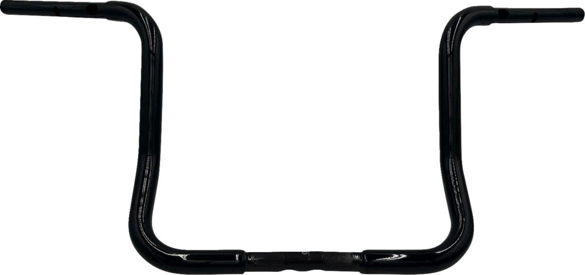 943014-B - Fat Baggers Inc. 1-1/4" EZ Install Round Top Handlebar For Harley Davidson FLHX 1923 2024-2025 35.5 cm (14") - Black