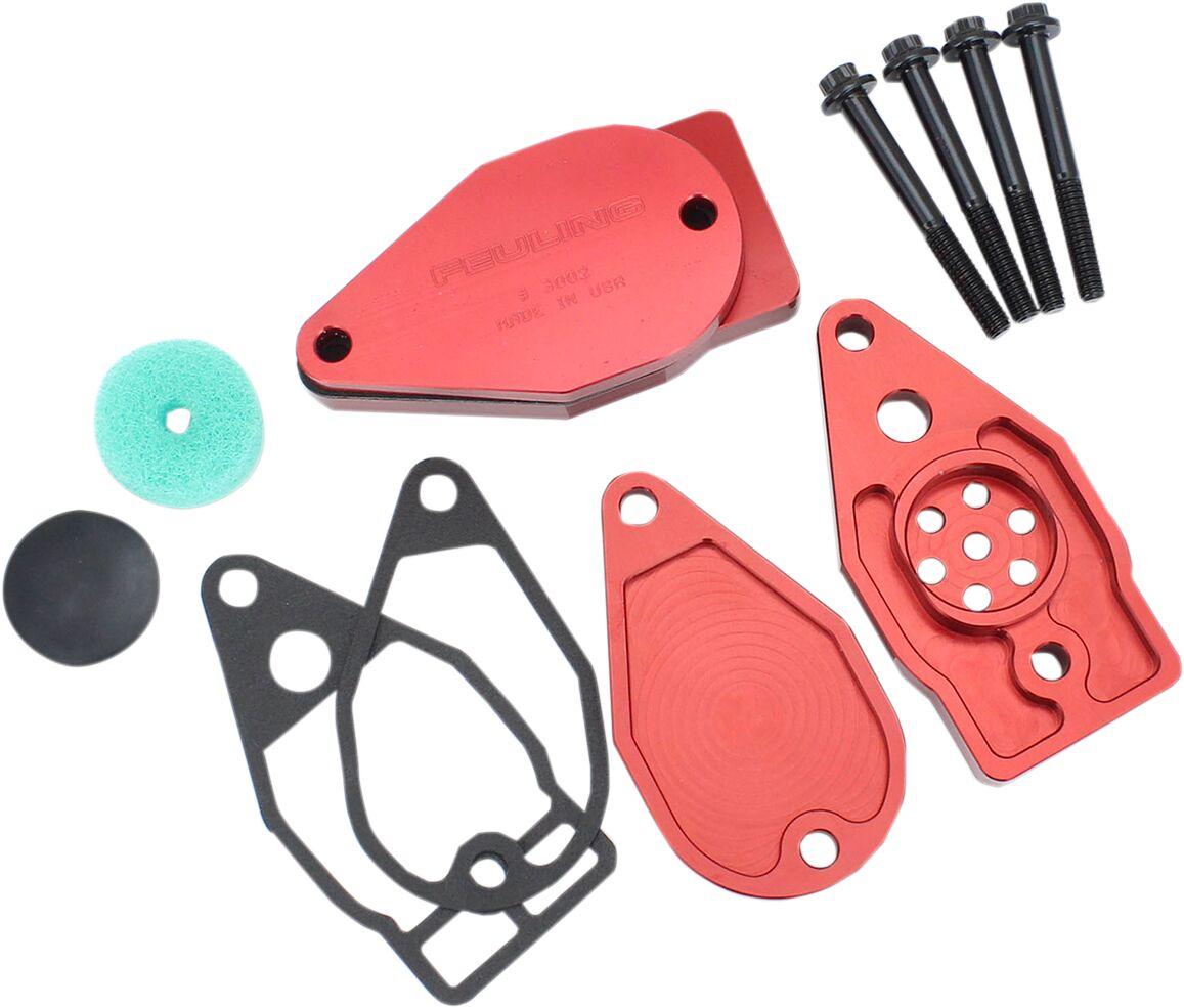 3200 - Feuling Parts Rocker Box Breather Kit For Harley Davidson FLD 1690 2012-2013 - Black/Red