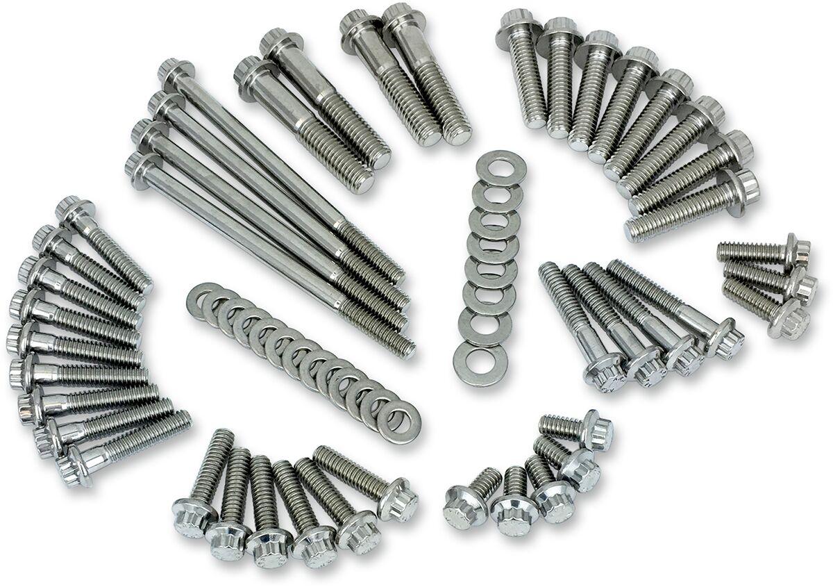 3053 - Feuling Parts 12-Point External Primary/Transmission Engine Fastener Kit For Harley Davidson FLDE 1750 2018-2020 - Silver