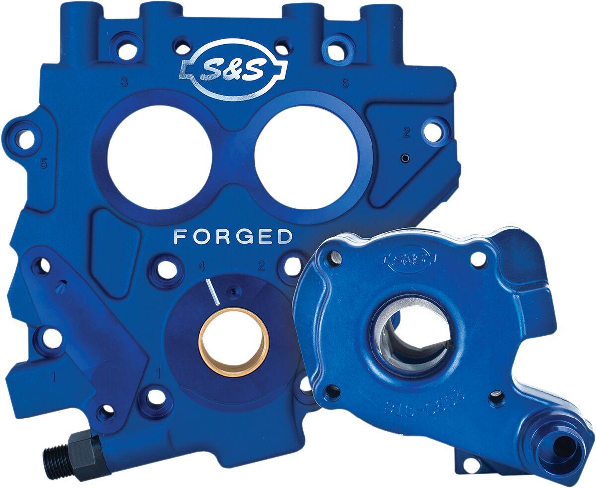 310-0731 - S&S Cycle TC3 Oil Pump & Cam Support Plate Kit For Harley Davidson FLHR 1450 1999-2003 - Blue