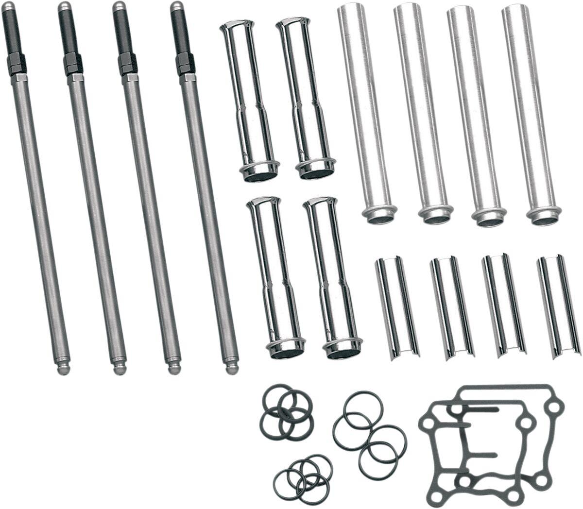 93-5095 - S&S Cycle Adjustable Pushrod Cover Kit with Chrome Covers For Harley Davidson FLD 1690 2012-2013