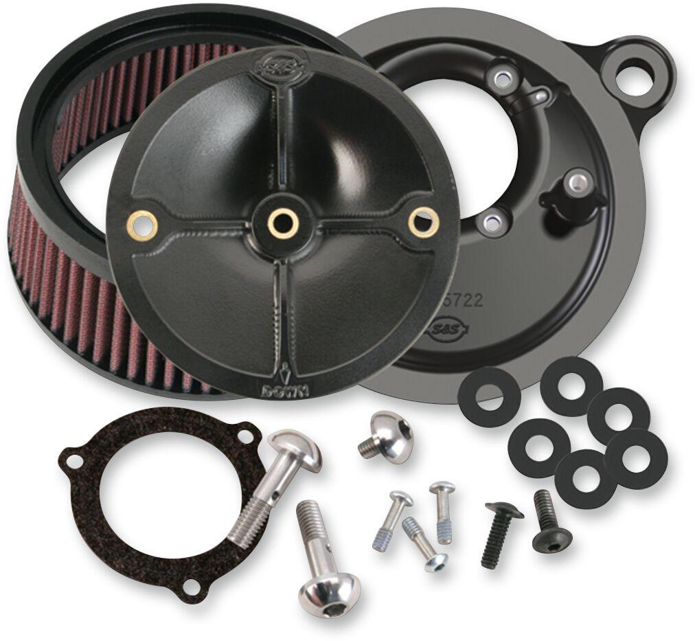 170-0165 - S&S Cycle 66mm Super Stock Stealth Air Cleaner Kit For Harley Davidson FLHR 1584 2008 - Black