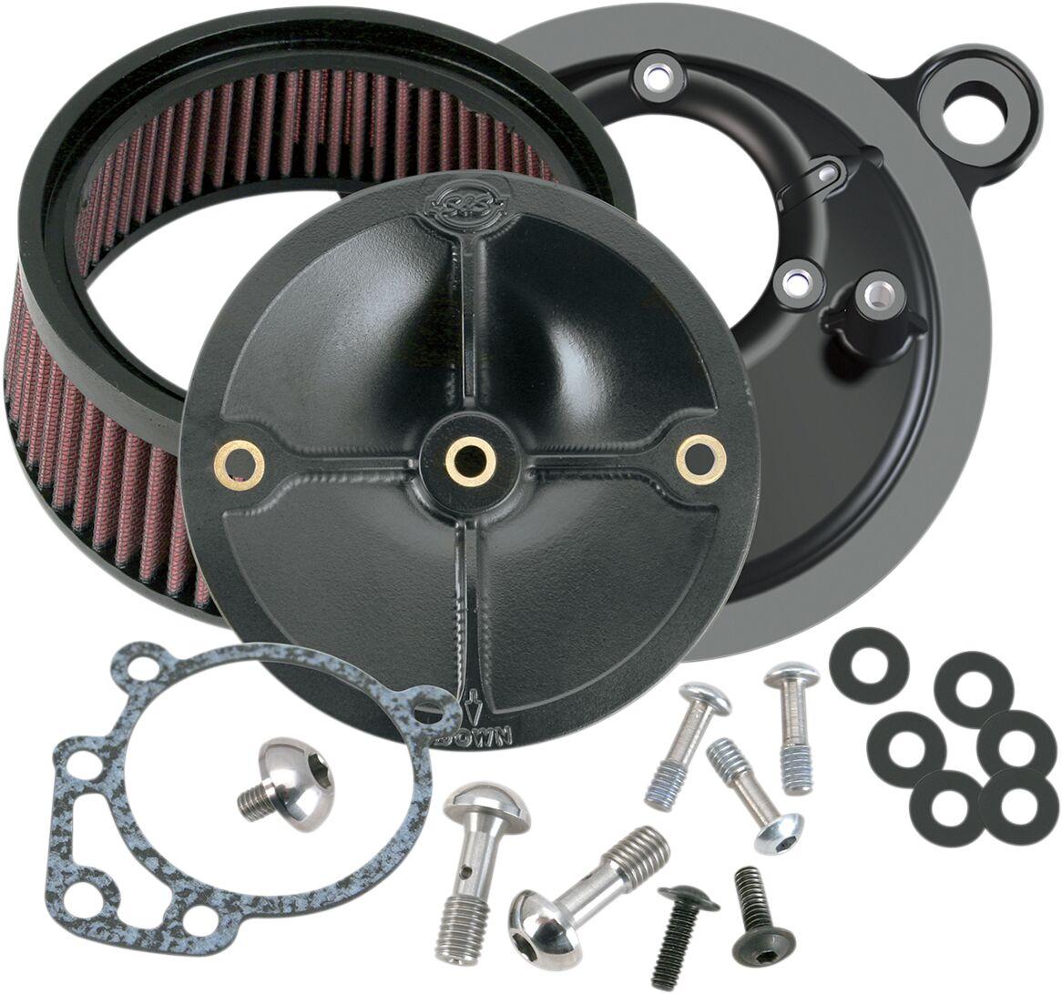 170-0057 - S&S Cycle Super Stock E/G Stealth Air Cleaner Kit For Harley Davidson FLHR 1340 1994-1998 - Black