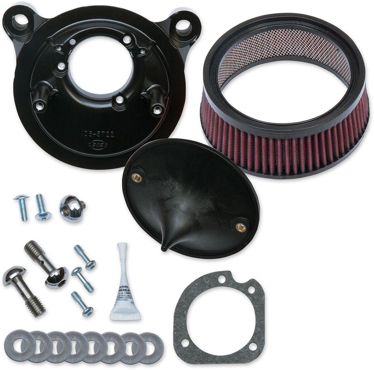170-0300B - S&S Cycle Super Stock Stealth Air Cleaner Kit For Harley Davidson FLD 1690 2012-2013 - Black