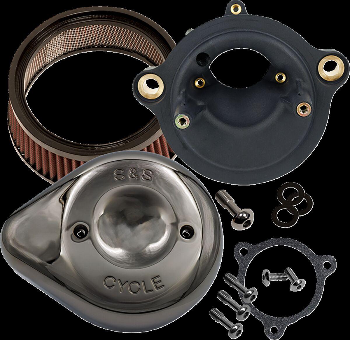170-0797 - S&S Cycle Stealth Air Cleaner Kit For Harley Davidson FLHX 1923 2024-2025 - Chrome/Lava Chrome