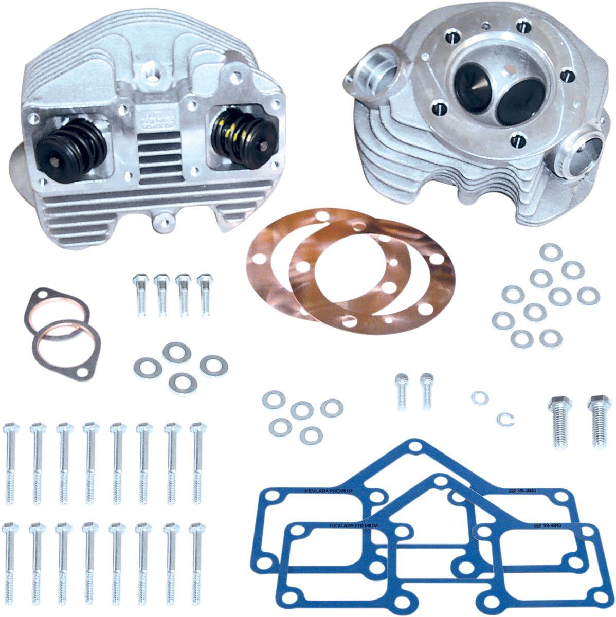 90-1496 - S&S Cycle Super Stock Cylinder Head Kit For Harley Davidson FL 1200 1970-1977 - Aluminum