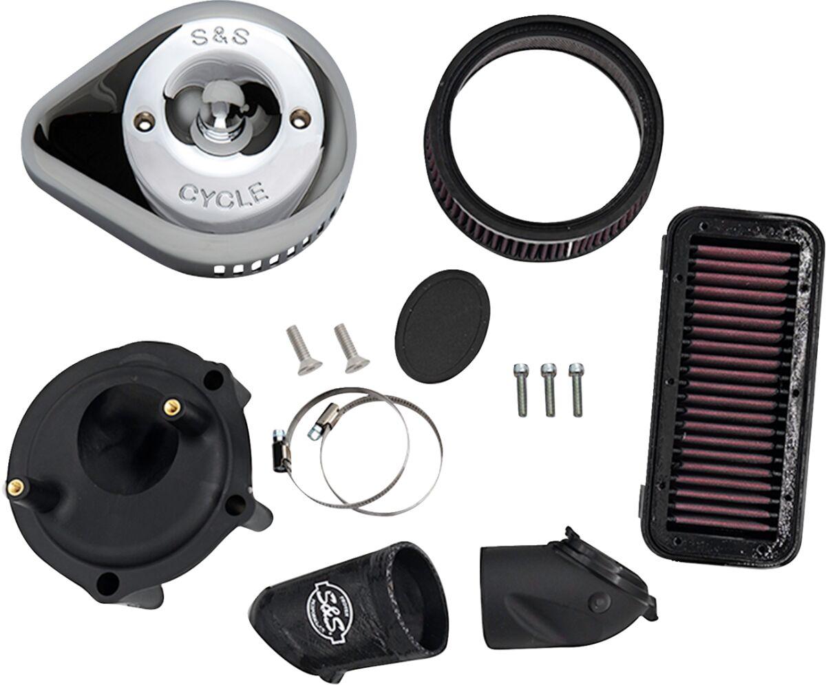 170-0827 - S&S Cycle Stealth Air Cleaner Kit with Cover For Indian Challenger 108 2020-2025 - Chrome