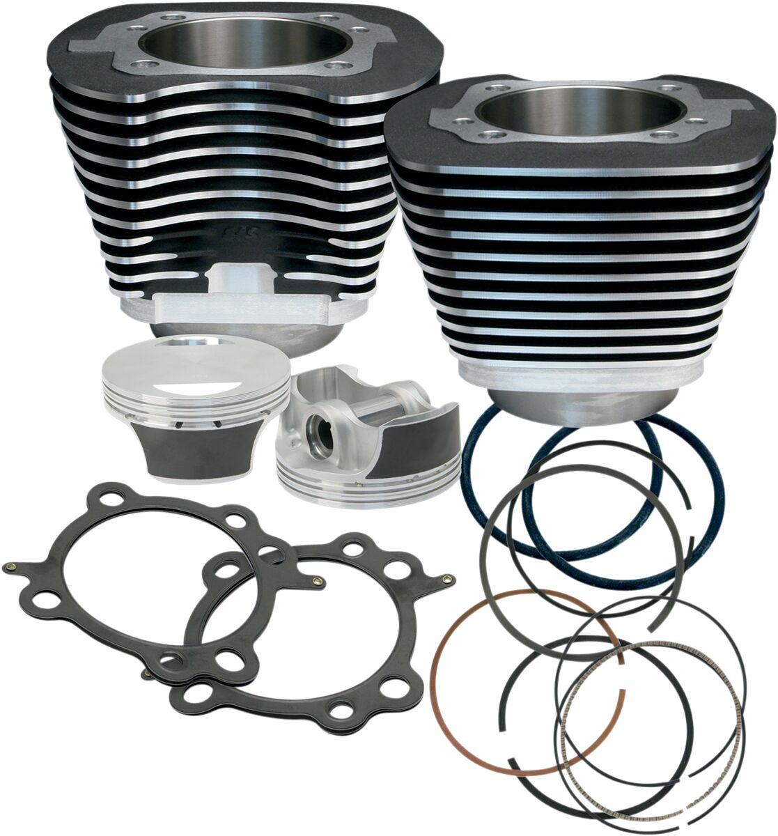 910-0205 - S&S Cycle Big Bore 3.927" Cylinder Kit For Harley Davidson FLHR 1450 1999-2003 - Black