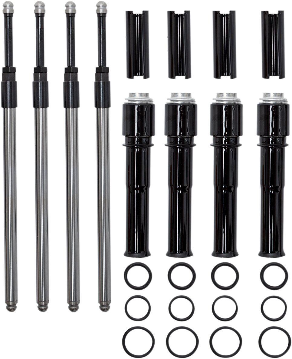 930-0137 - S&S Cycle Quickee Pushrod Kit with Covers For Harley Davidson FLDE 1750 2018-2020 - Gloss Black