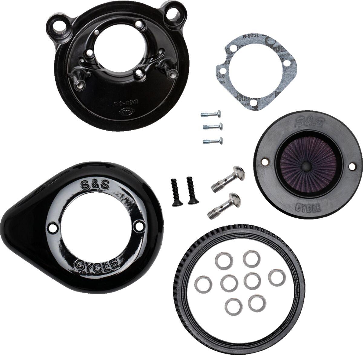 170-0726A - S&S Cycle Air Stinger Stealth Air Cleaner Kit For Harley Davidson XL 1200 C 2007-2020 - Black/Red