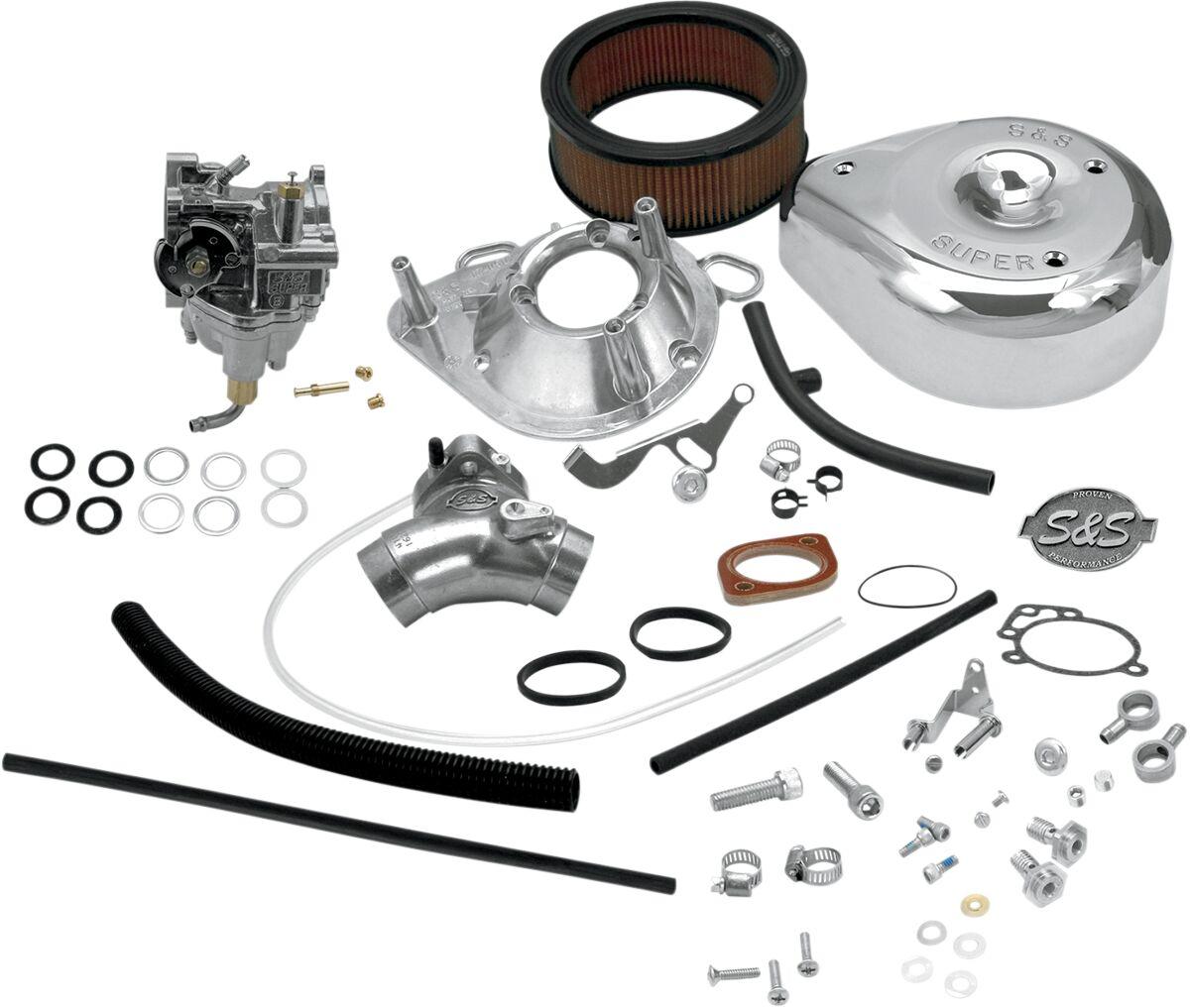 11-0419 - S&S Cycle Super E Carburettor With Manifold Kit For Harley Davidson FLHR 1340 1994-1998 - Chrome
