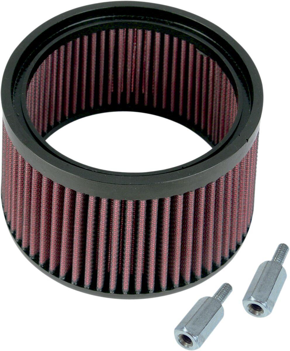 170-0127 - S&S Cycle Stealth Hi-Flo Air Filter Kit For Harley Davidson FLD 1690 2012-2013 - Red